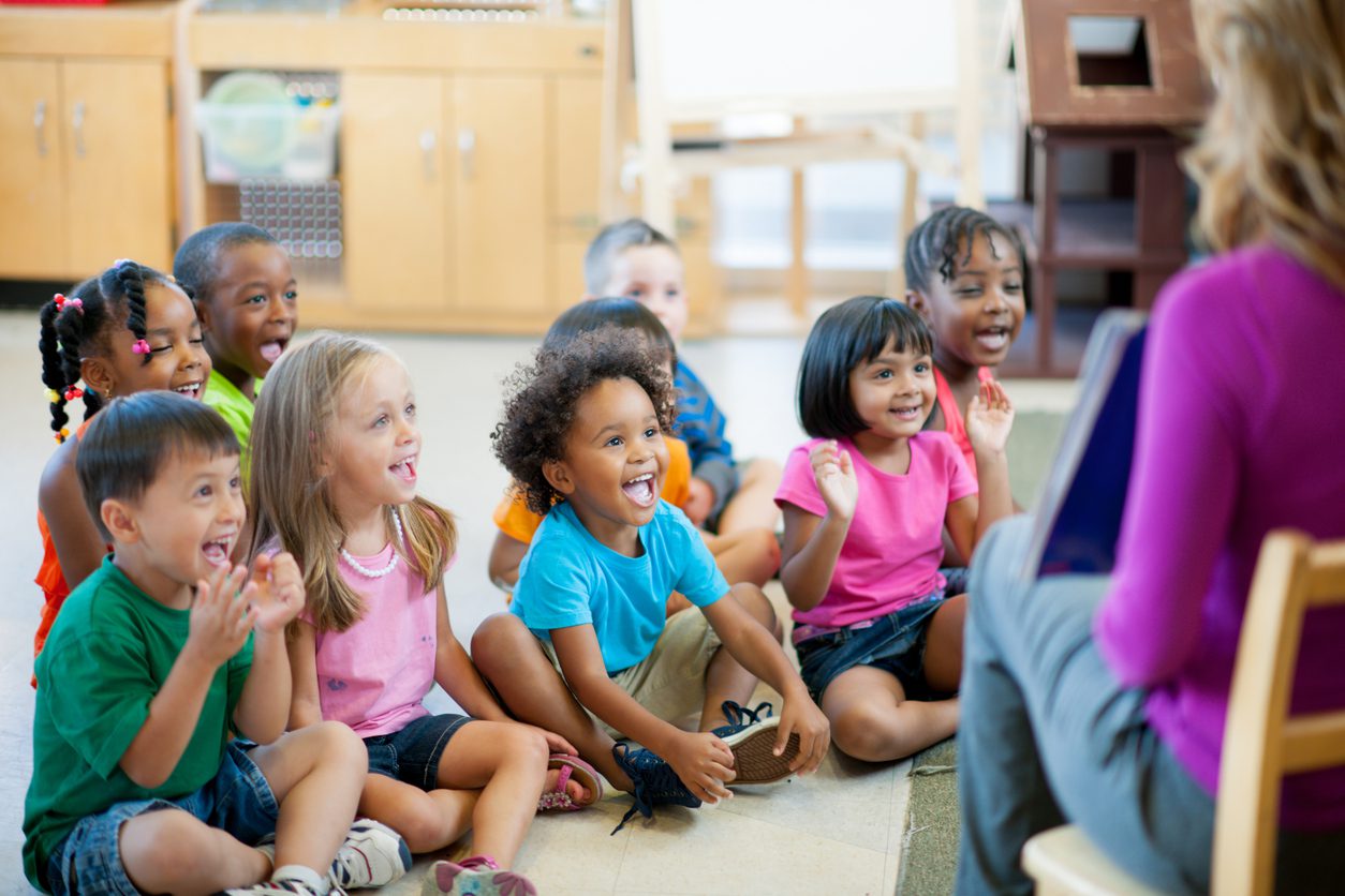 Pre-schoolers in classroom